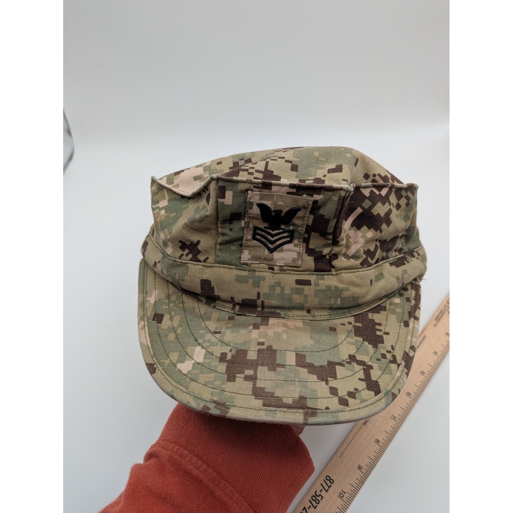 US Navy NWU Type III AOR2 Digital Camo‎ 8 Point Utility Cover Hat Size 7 3/4 PO2